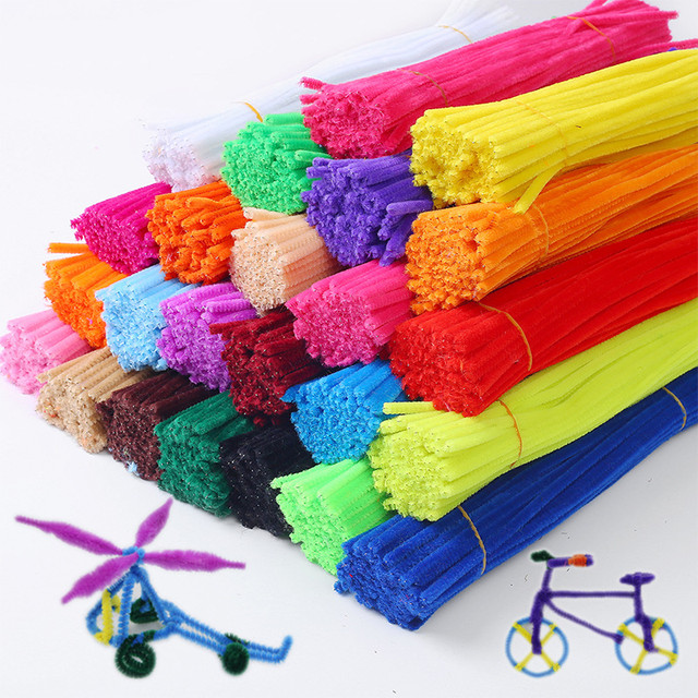 50/100pcs 30cm Chenille Stems Stick Cleaners Kids Educational Toys Handmade  Colorful Chenille Stems Pipe for